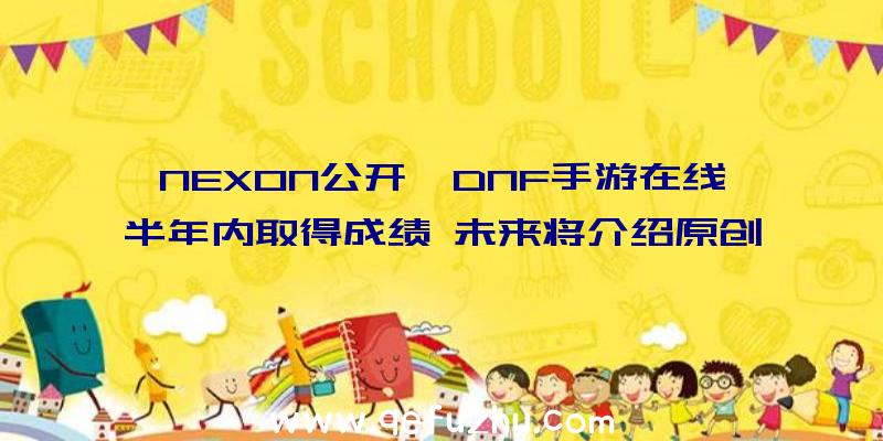 NEXON公开《DNF手游在线半年内取得成绩